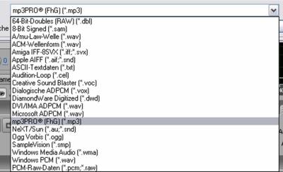 auch bei dem im privatradiobereich weit verbreiteten schnittprogramm "adobe audition" kann die datei als .mp3Pro abgespeichert werden